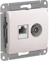 Розетка RJ45+TV Оконечная без рамки Systeme Electric Glossa 2-м. перламутр картинка